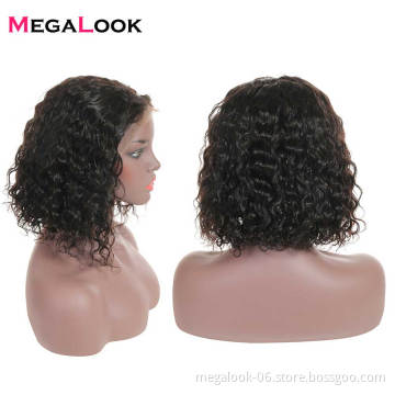 Wholesale Pre Plucked Custom Style Short 13X6 Lace Front Water Curly Wave Frontal Bob Wig